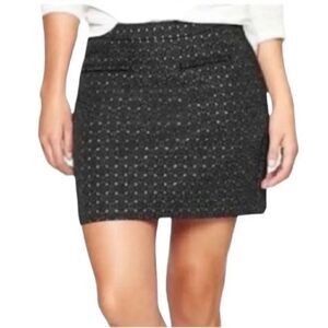 Gap Mini Black & Silver Metallic Skirt(Size 6)